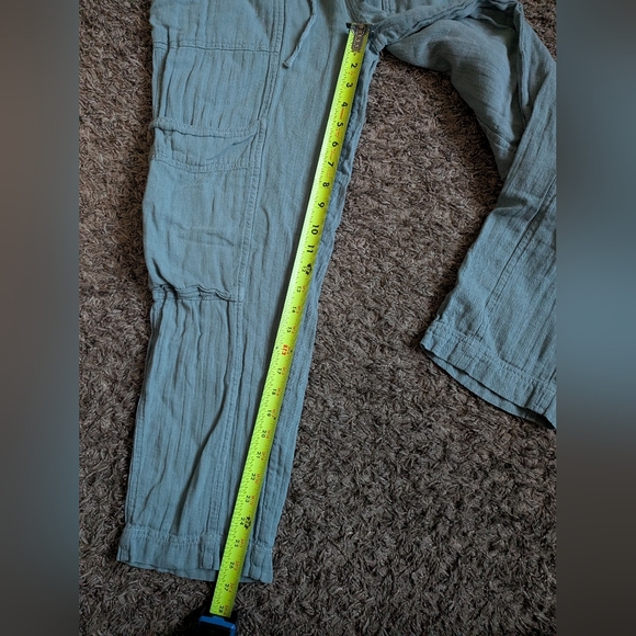 Free People Sea Spray Feelin' Good Linen Blend Utility Pant Women's S - Picture 7 of 9